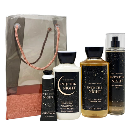 Into the Night Gift Bag Set - Fine Fragrance Mist, Shower Gel, Body Lotion, Shea Butter Hand Cream