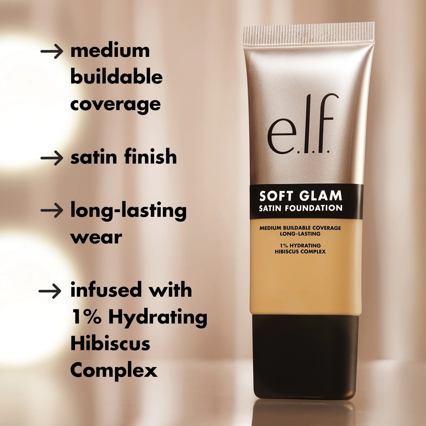 e.l.f. Soft Glam Satin Foundation, 10 Fair Cool, 1 fl oz